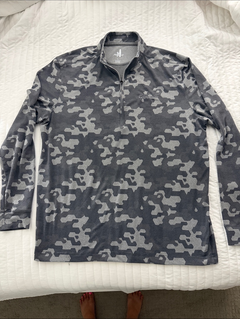 Johnnie-O Gridlock Performance Microfleece 1/4 Zip Pullover-With TaylorMade Logo
